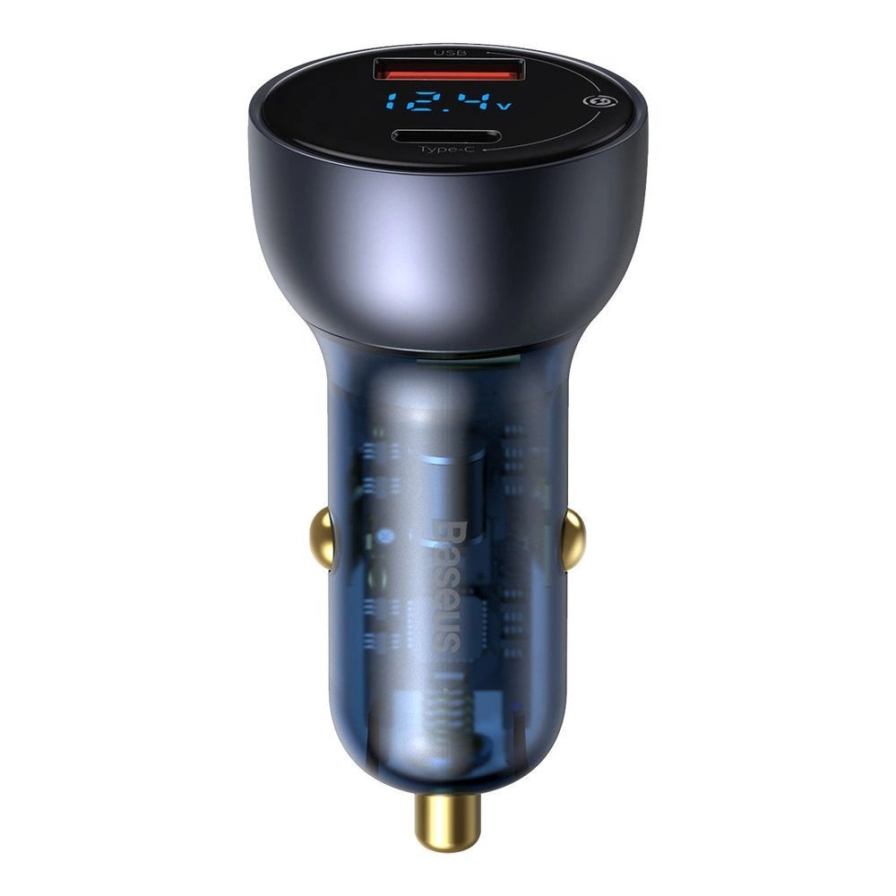 شاحن سيارة باسيوس 65 وات يو اس بي/تايب سي مع شاشة LCD وكابل تايب سي