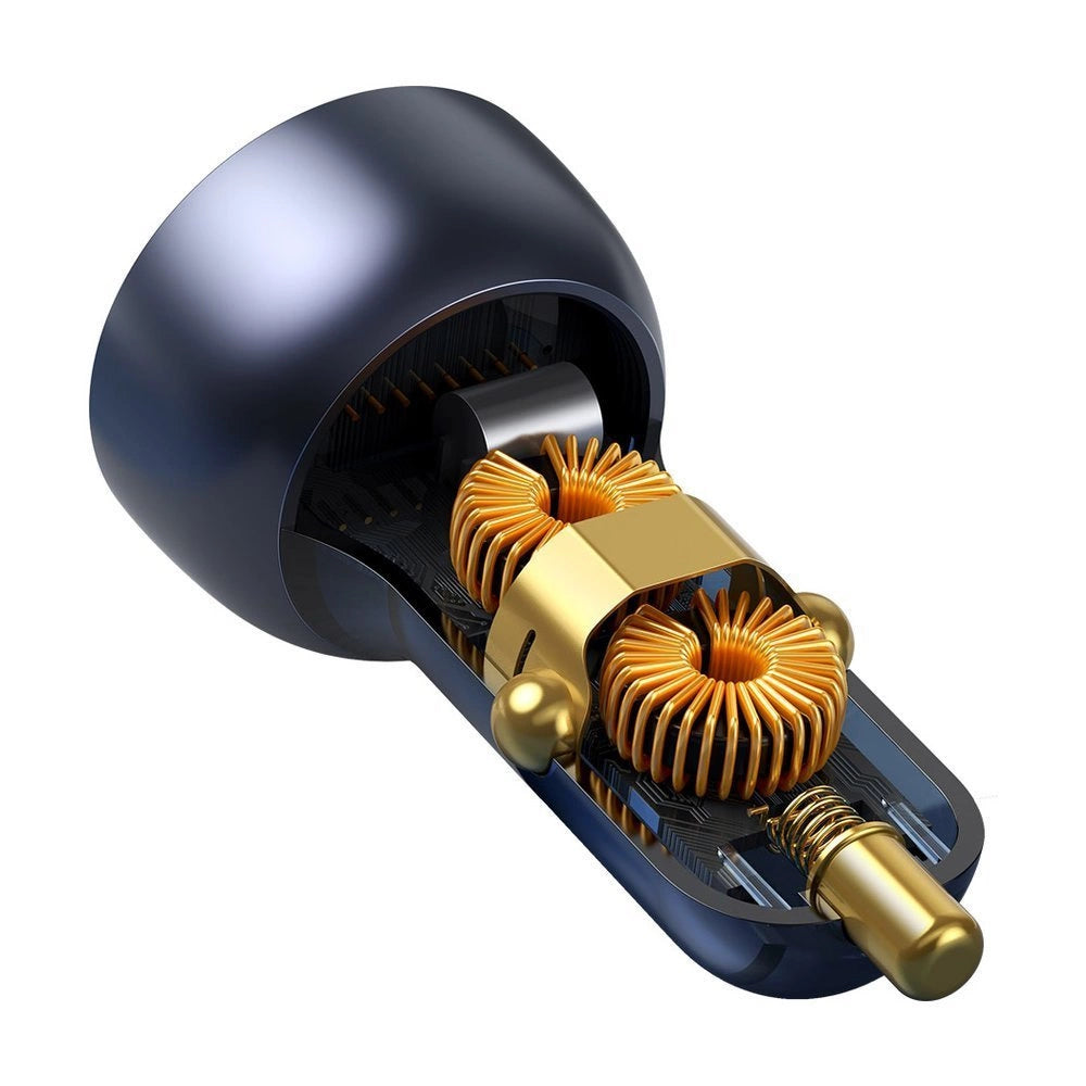 شاحن سيارة باسيوس 65 وات يو اس بي/تايب سي مع شاشة LCD وكابل تايب سي