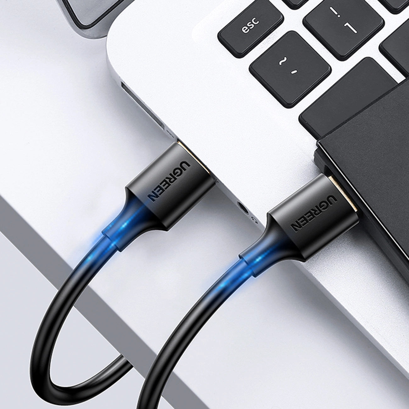 كابل يوجرين USB 2.0 من ذكر إلى ذكر - أسود