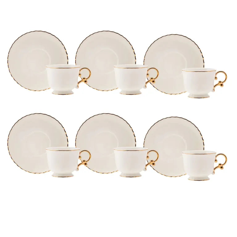 طقم قهوة كاراجا إليجانس 6 أشخاص 80 مل أبيض