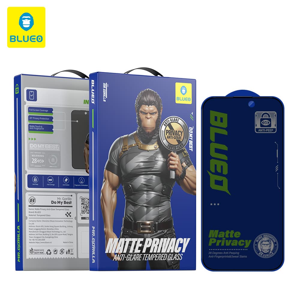 Blueo Matt + Privacy Tempered Glass Screen Protector for iPhone 17 Pro Max – Anti-Glare & Privacy Protection