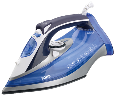 Sona Steam Iron 3000W Blue Ceramic Plate – Model SI-501