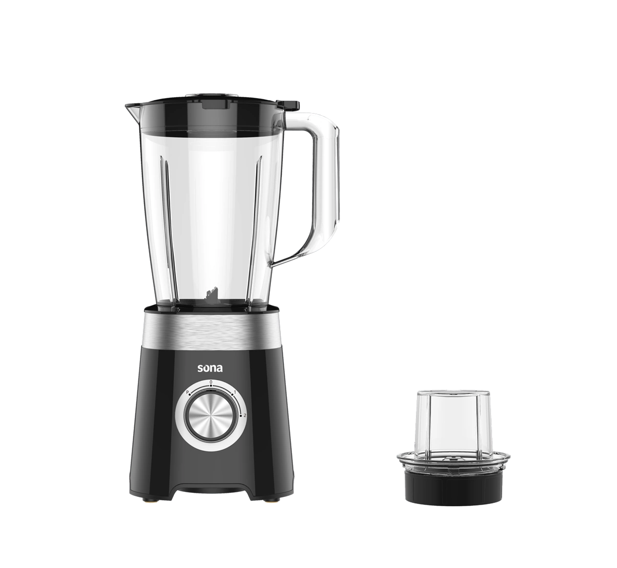 Sona 500W Blender 1.5L Black with Grinder – 1 Year Warranty