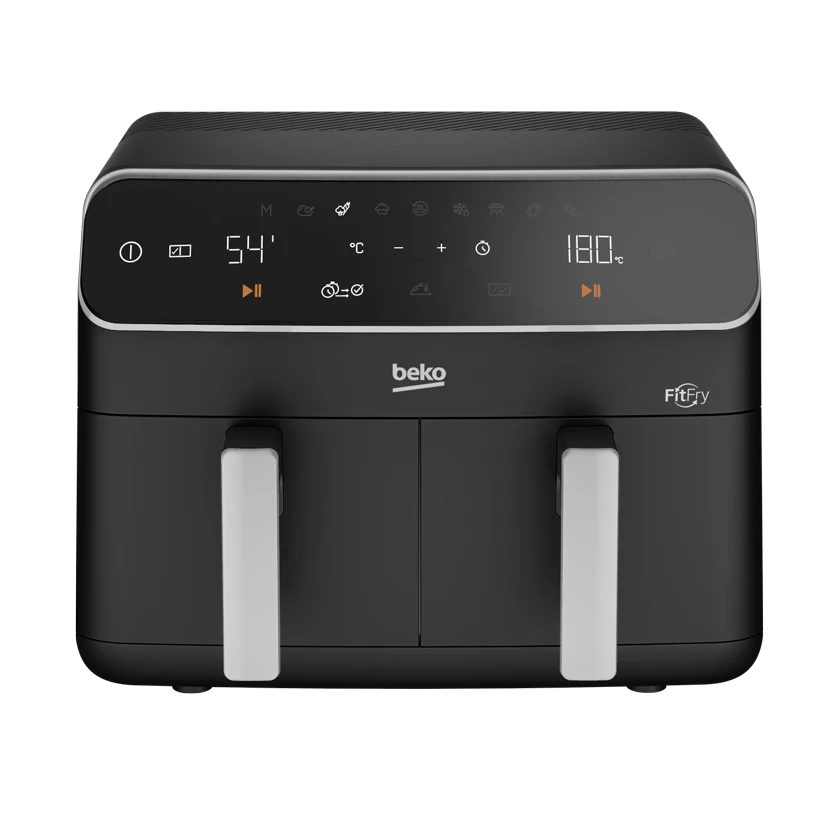 مقلاة هوائية بيكو 8.5 لتر 2400 واط مع سلة مزدوجة - أسود