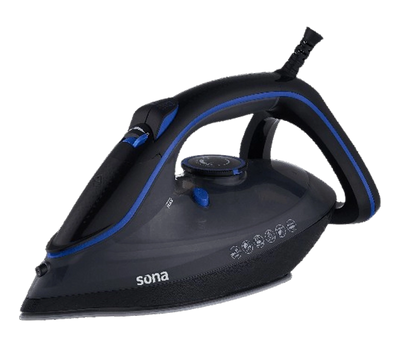 Sona Steam Iron 3000W Ceramic Base 350ml Vertical Steam Gray