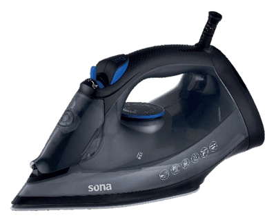 Sona Steam Iron 2600W Ceramic Base 600ml Vertical Steam Gray