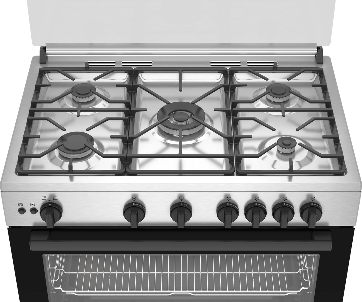 بيكو 90 سم بوتاجاز غاز 5 شعلات ستانلس ستيل