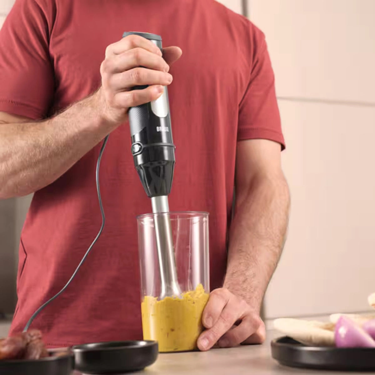 Braun MultiQuick 5 Pro Hand Blender 1000W 25 Speeds & Turbo PowerBell V Plus with Accessories Set – Black (MQ55254MBK)
