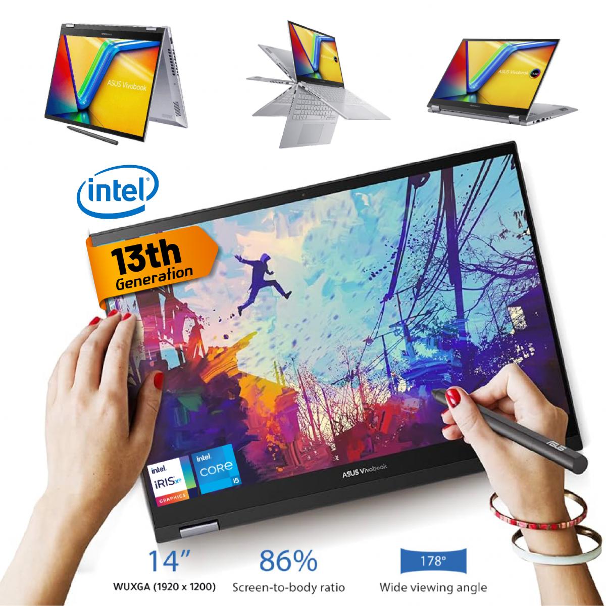 ASUS Vivobook S 14 Flip, i7-13700H, 14" Touch FHD+, 16GB RAM