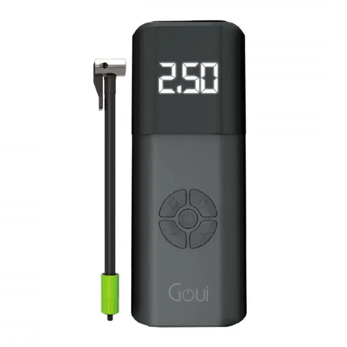Goui Pump Portable Air Compressor With USB 3.5Mts Cable And Car Charger - Black