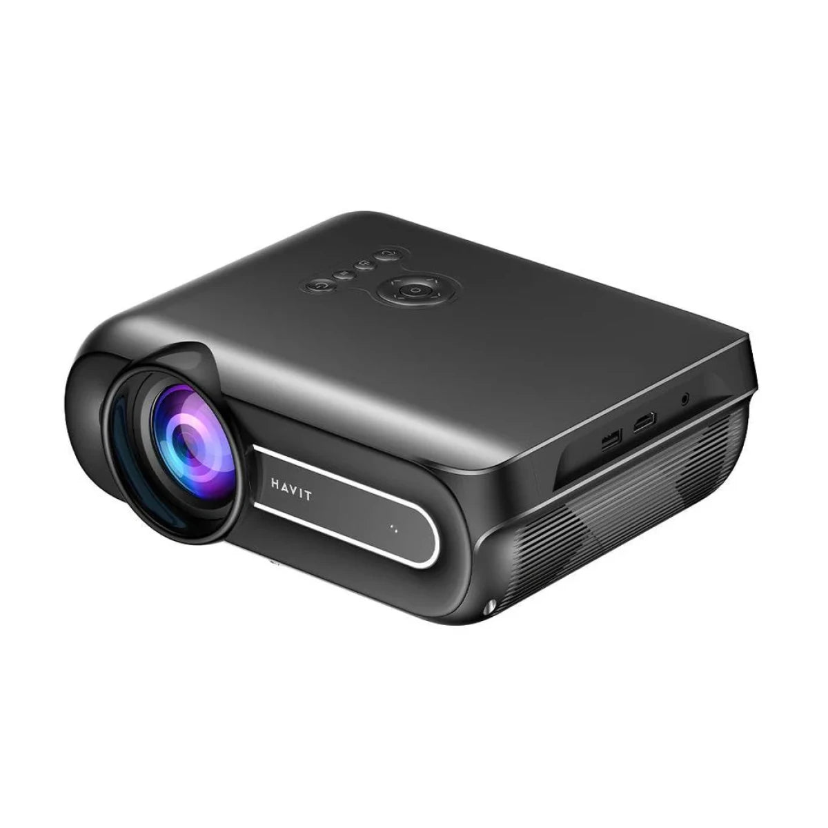 جهاز عرض ذكي HAVIT PJ209APlus - يدعم Google TV بدقة 1080 بكسل وسطوع 550 ANSI وشاشة 200 بوصة