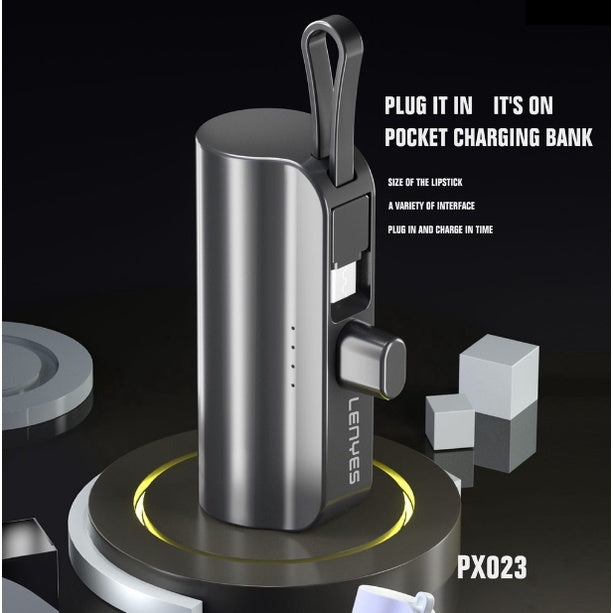 باور بانك ميني من لينيس بسعة 5000 مللي أمبير متوافق مع أجهزة الأندرويد ويدعم الشحن السريع بقوة 22.5 واط و بقوة 20 واط PD