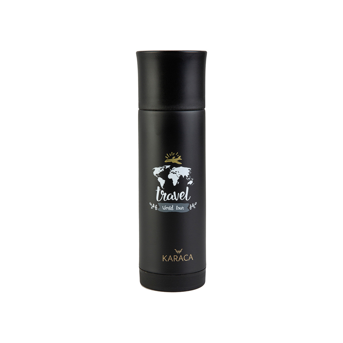 KARACA Travel Black Stainless Steel Thermos, 400ml – Leak-Proof