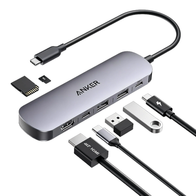 Anker USB-C Hub (7-in-1) – 4K@60Hz HDMI, 85W PD, 5Gbps USB-A & USB-C, SD/TF Card Slots