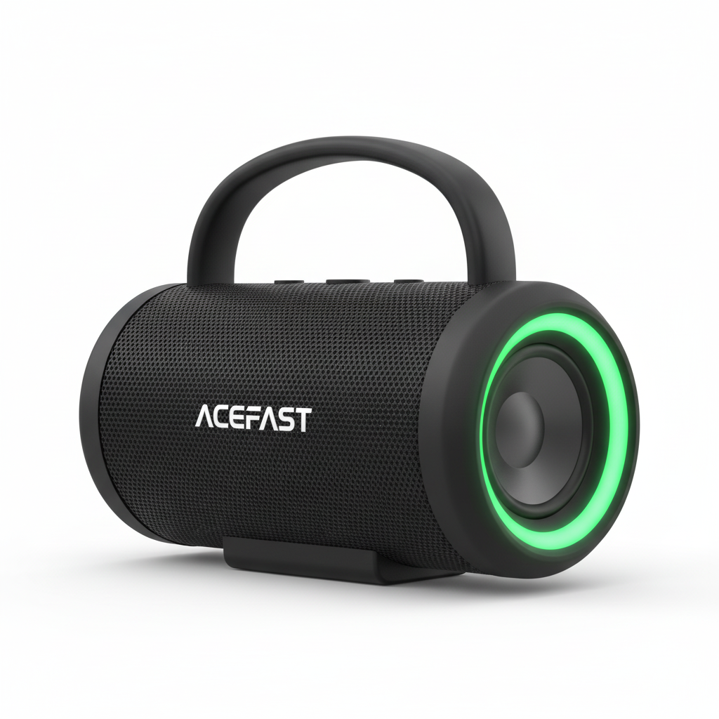 ACEFAST Portable Bluetooth Speaker – Powerful Sound with LED Light Ring
