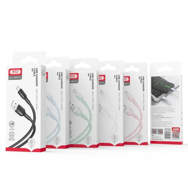 كابل XO NB212 USB إلى USB-C – 1 متر 2.1 أمبير أبيض