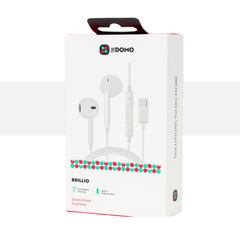 DOMO BRILLIO Stereo Wired Earphones Type-C White