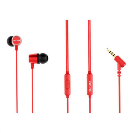 Aiwa ESTM-30 Wired In-Ear Headphones – 10mm Driver, Metal Housing, Mic & Remote, 3.5mm