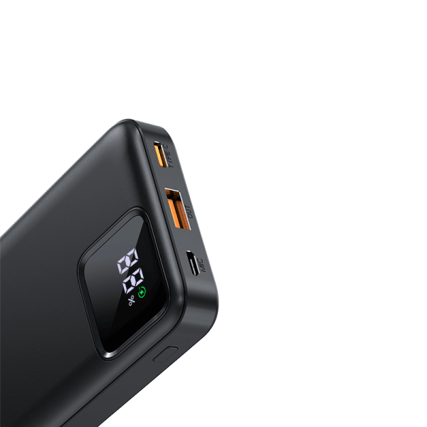 شاشة عرض LED من Wiwu، بنك طاقة 22.5 وات 20000 مللي أمبير في الساعة مع كابل مدمج