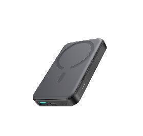 JOYROOM JR-W020 Mini JR-W020 20W Mini magnetic wireless power bank 5000mAh Black With Type-C to Type-C 60W 0.25m Cable