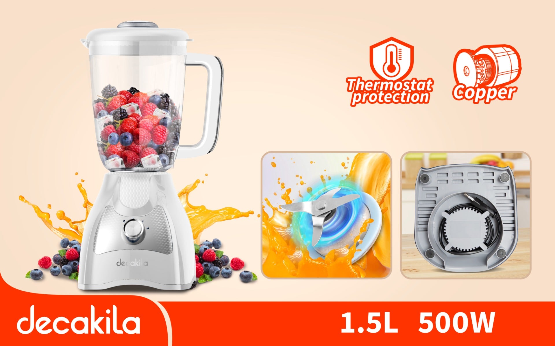 Dekakila Blender with 1.5L Shaver (KEJB043W)