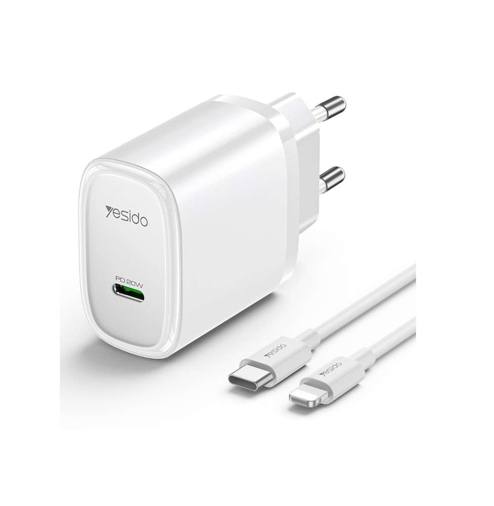 Yesido 20W Quick Charger with Type-C to Lightning Cable YC57L