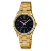 Casio Simple Golden St.Steel Black Dial For Women LTP-V005G-1B