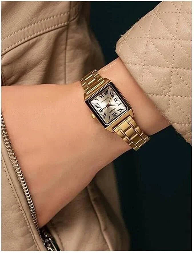 Casio LTP-V007G-9B Women's Rectangular Gold Tone