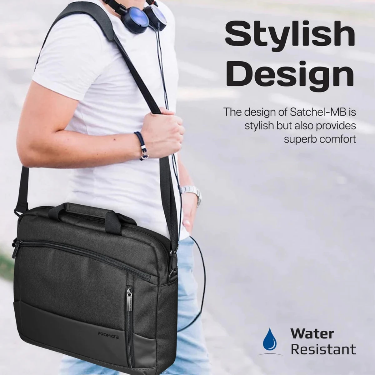 حقيبة لابتوب Promate Satchel-MB 15.6 بوصة - سوداء
