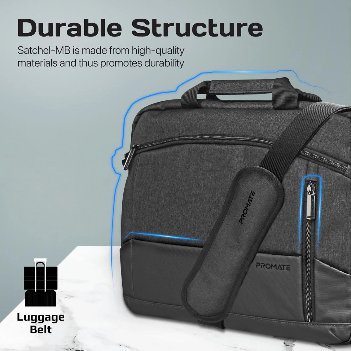 حقيبة لابتوب Promate Satchel-MB 15.6 بوصة - سوداء