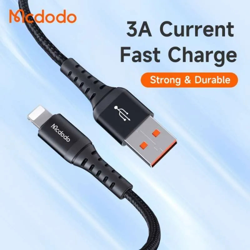 Mcdodo USB Lightning Data Charger Cable 18W 3M Fast Charging - Black