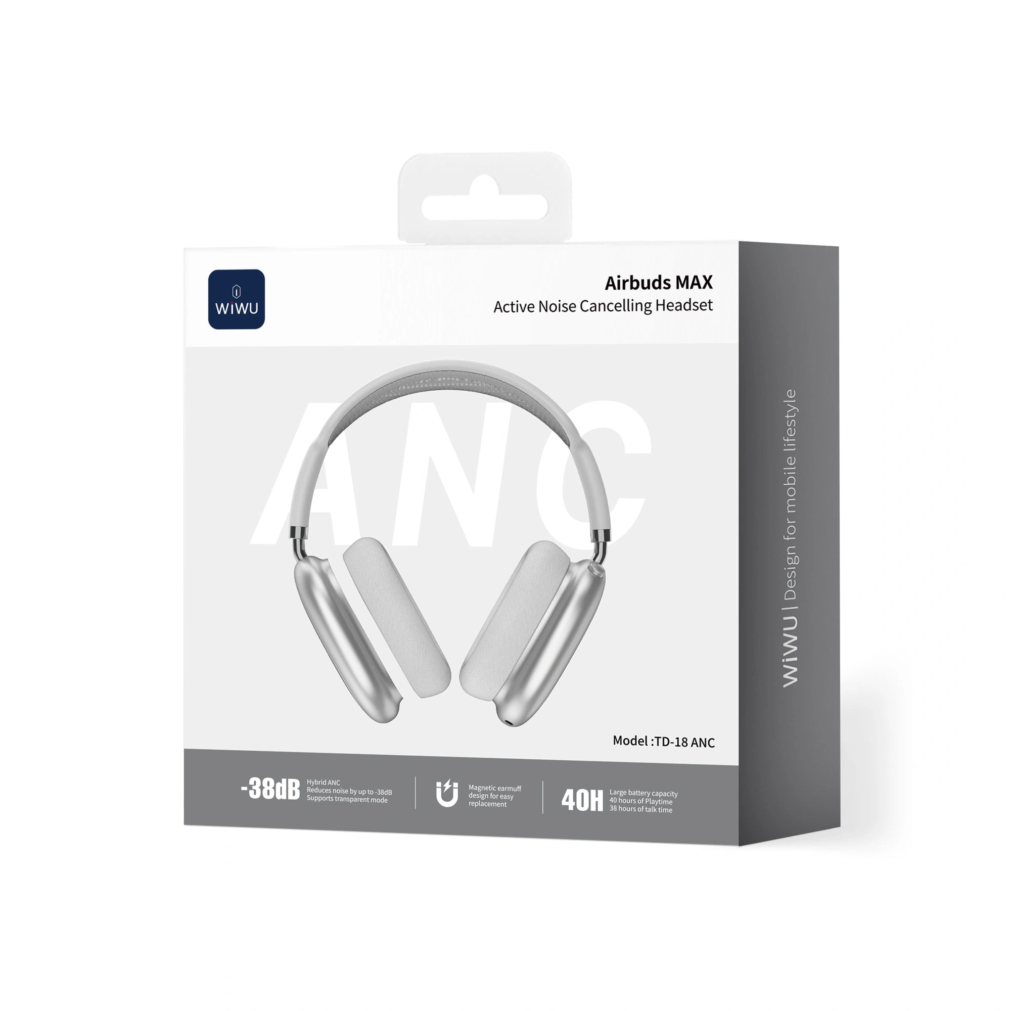 سماعات WiWU Airbuds MAX TD‑18 ANC بطارية وصوت قوي