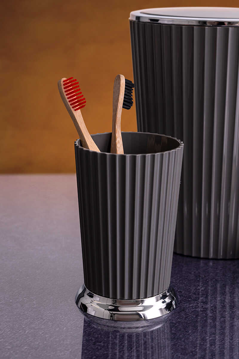 حامل فرشاة أسنان بريمانوفا نِلي رمادي – تصميم تركي أنيق