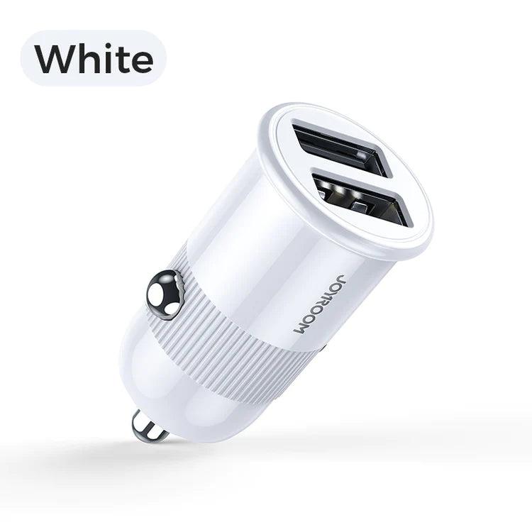oyroom 3.1A Fast & Safe Car Charger for 2 Devices -  White