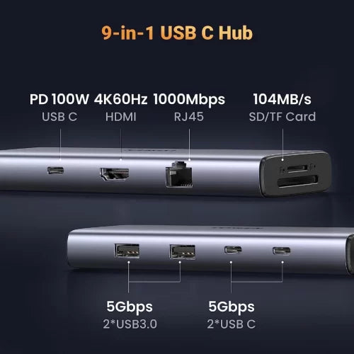 UGREEN 9-in-1 USB-C Hub with 4K 60Hz HDMI & PD 100W