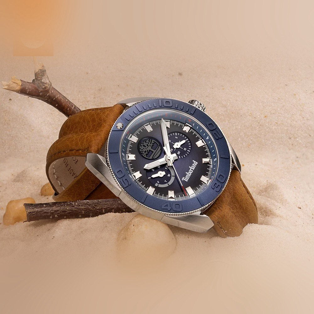 Timberland Men’s Watch TDWGF2200903 with Blue Dial & Leather Strap