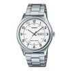 Casio MTP-V006D-7B2 Men's Stainless Steel Easy Reader White Dial Day Date Analog Dress Watch