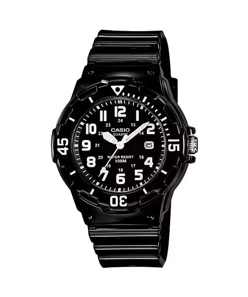 Casio Monter Black Rubber Black Dial For Women LRW-200H-1B