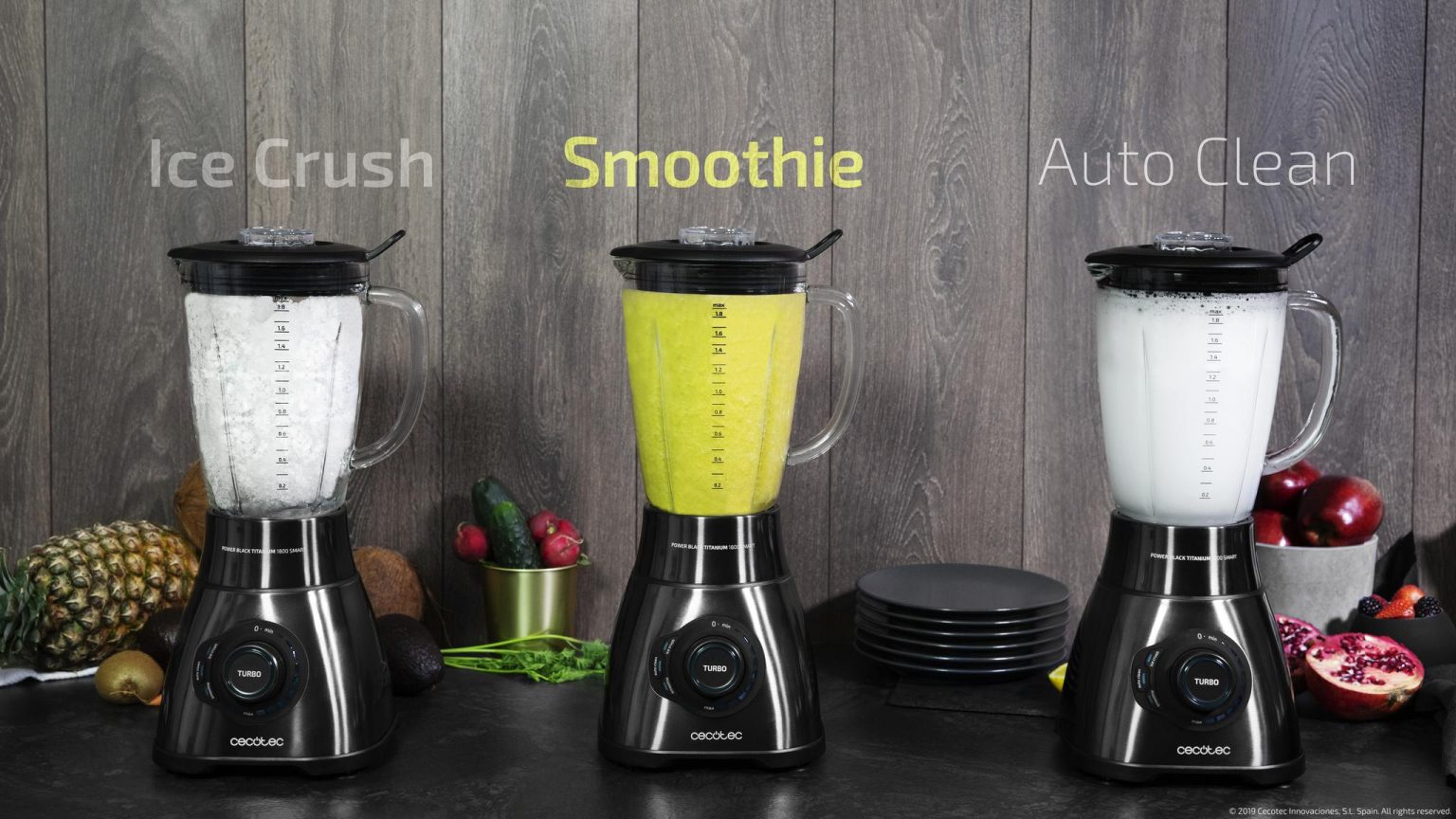 Cecotec Power Black Titanium 2500MAX 1.8L Blender — 2500W Pro Performance & AUTO Clean