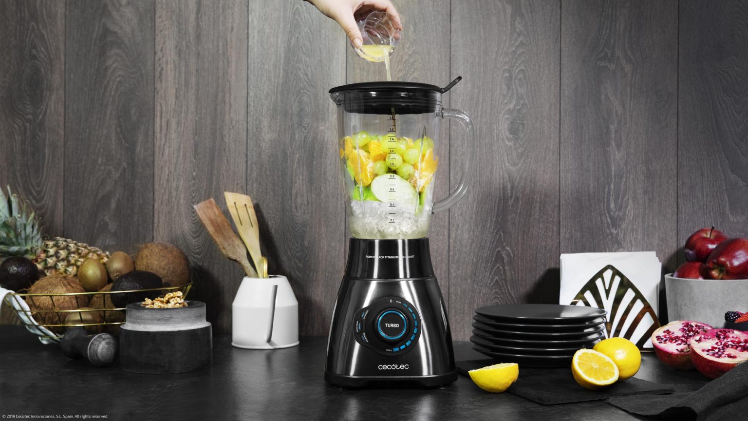 Cecotec Power Black Titanium 2500MAX 1.8L Blender — 2500W Pro Performance & AUTO Clean