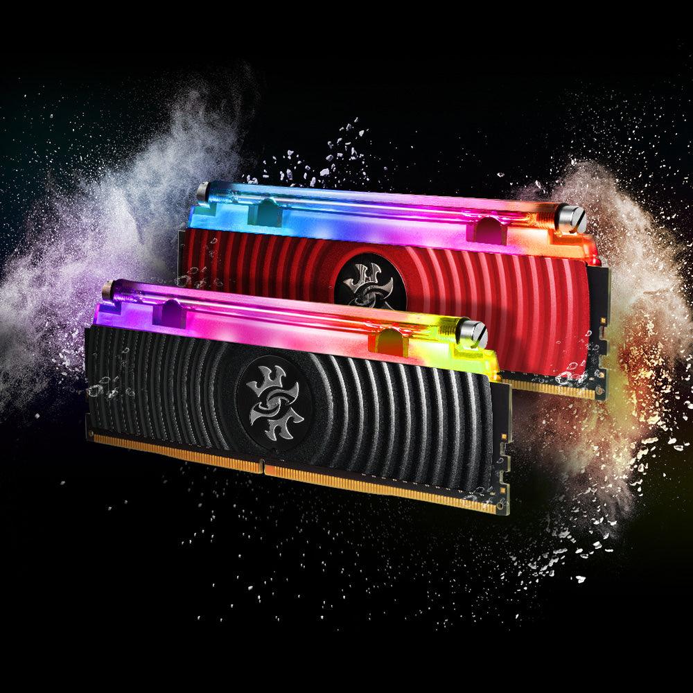 ذاكرة XPG SPECTRIX D80 RGB RED DDR4، 3200 ميجا هرتز، 16 جيجابايت، غير ECC، CL16، XMP