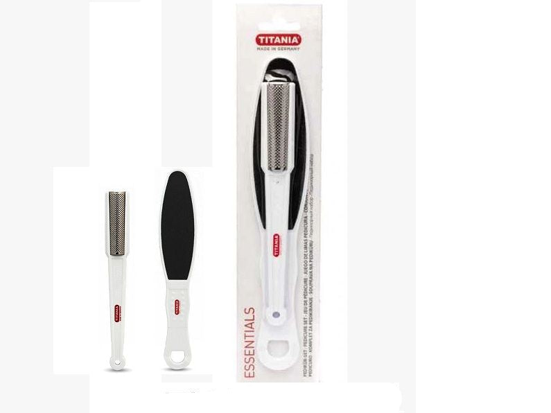 Titania Essentials Pedicure Set #3030 – Dual Foot File + Mini Rasp