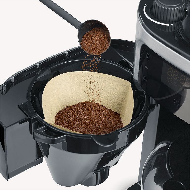 Severin 1000W Coffee Maker Filter with Stainless Steel Grinder
