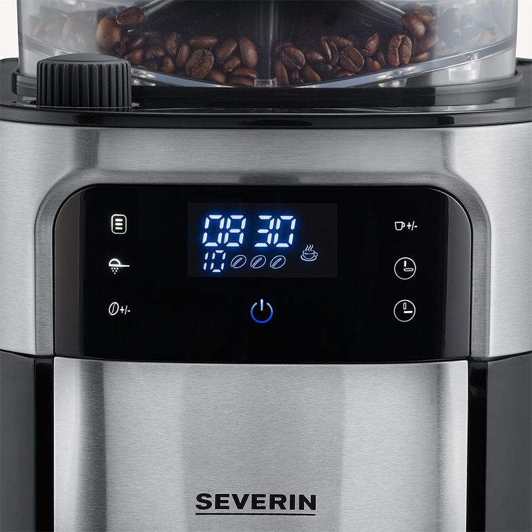 Severin 1000W Coffee Maker Filter with Stainless Steel Grinder