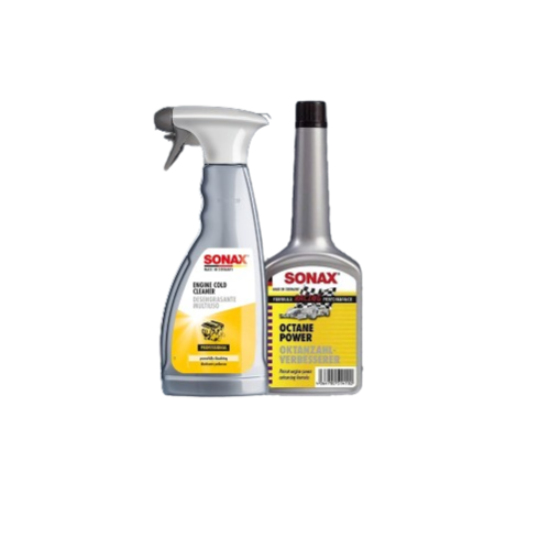 SONAX Engine Cleaner & Fuel Injector Cleaner – Care Bundle