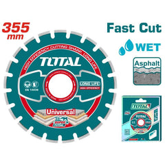 TOTAL Diamond Cutting Disc for Asphalt & Concrete 355mm - 14" (TAC2113551)