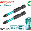 TOTAL Impact Screwdriver bits PH1,50mm,2pcs/set TACIM71PH150
