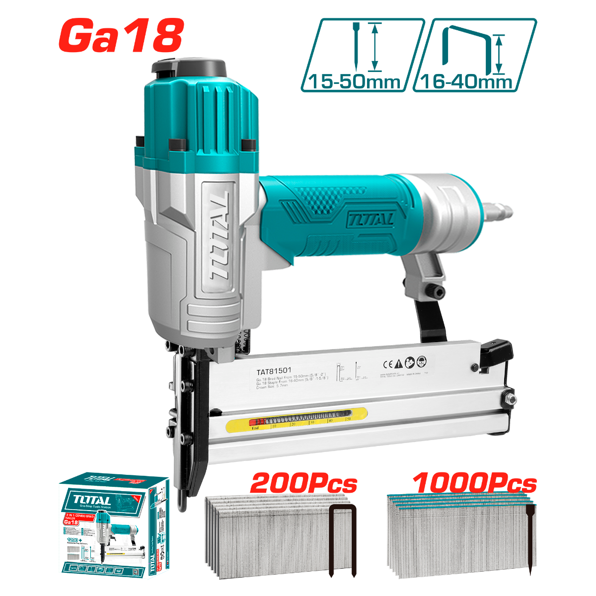 فرد مسامير 2 في 1 براد وهوائي من توتال (TAT81501) – قوة وكفاءة