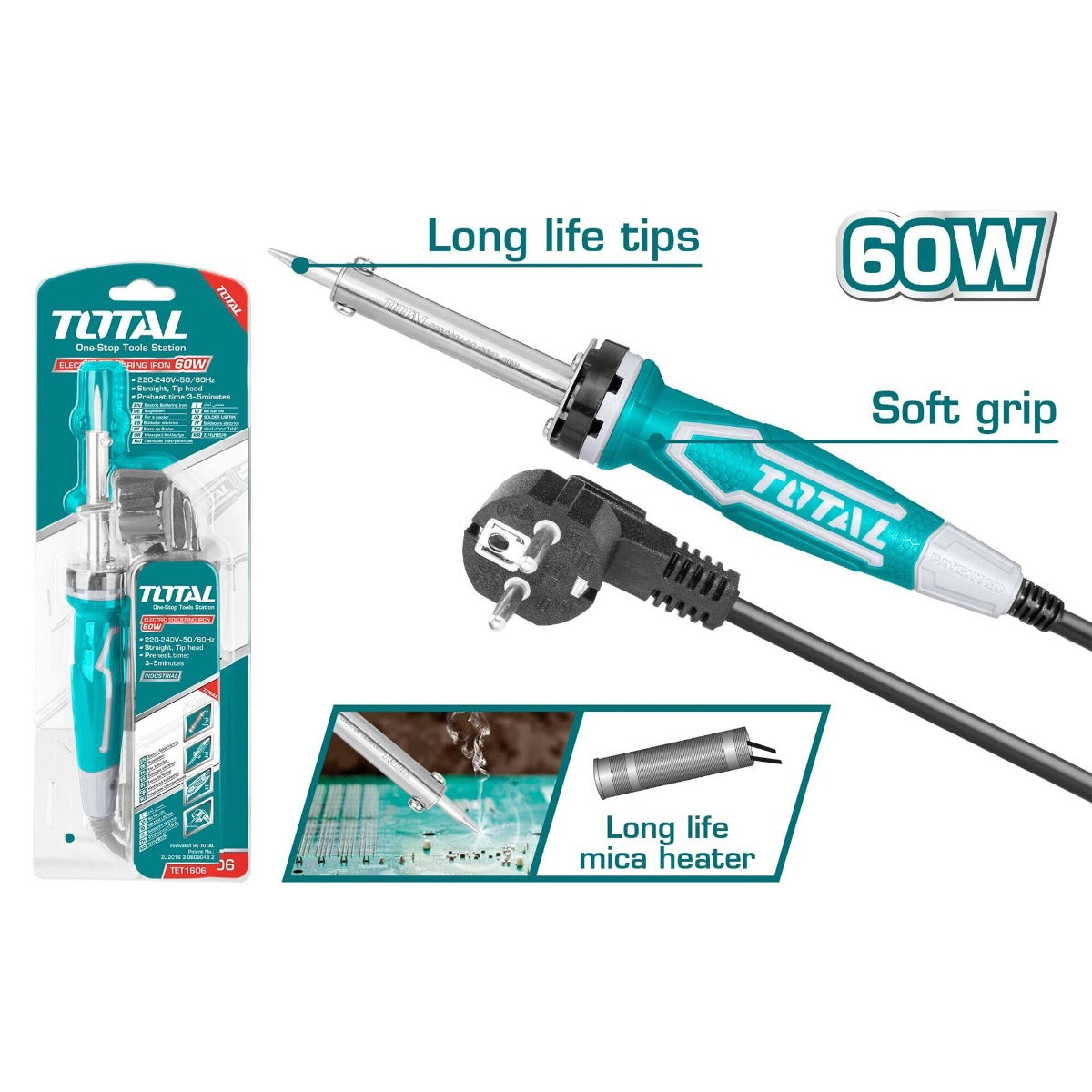 Total TET1606 60W Straight Electric Soldering Iron – Precision & Efficiency