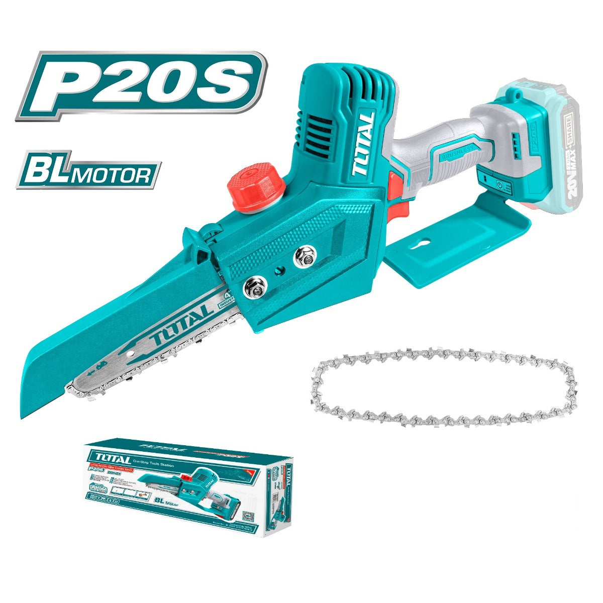 Total 20V Brushless Mini Chainsaw – 15cm | 6" (TGSLI20683)